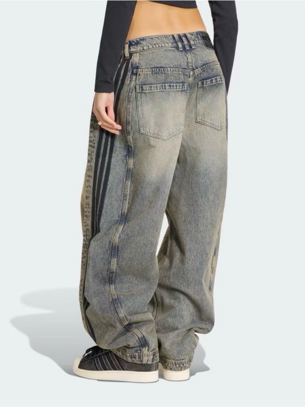 ADILENIUM 5.0 BANANA OVERLAY DENIM PANTS